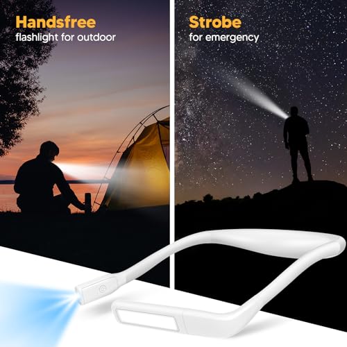 Image of Book Light with Storage Case: Rechargeable 2000mAh Neck Reading Lights for Books in Bed, Neck Lamp for Craft Travel Bedroom Bible Study Light, Knitting Crochet Tools Cross Stitch Light