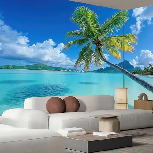 Décoration murale personnalisée papier peint 3d côte tropicale - 5