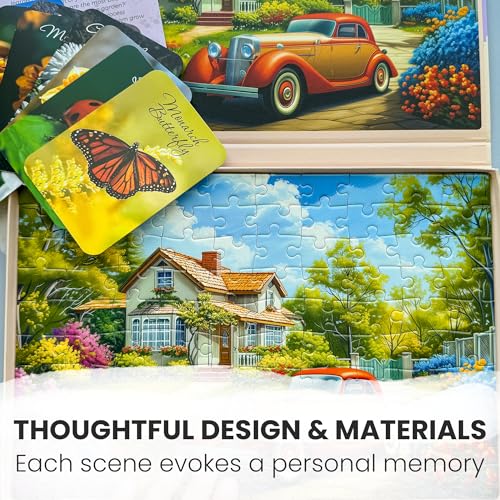 QUOKKA 100 Piece Dementia Puzzles for Elderly - 3SET Large Piece Puzzles for Seniors - 9 Memory Flashcards with Facts – 25 Discussion Prompts – Picturesque Views - Alzheimer's Activities Products - Image 5