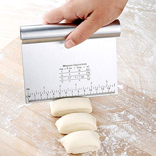 XBRN Pro Dough Pastry Scraper/Cutter/Chopper with Measuring Scale - Cake, Pizza Cutter - Pastry Bread Separator Scale Knife
