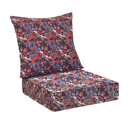 Image of IPYNBAP Outdoor Cushions for Patio Furniture,Outdoor Seat Cushion Set 24 x 24 x 4 Inch,Waterproof & Fade Resistant Outdoor Chair Cushions,Deep Patio Chair Cushion with Removable Cover,Artistic Floral