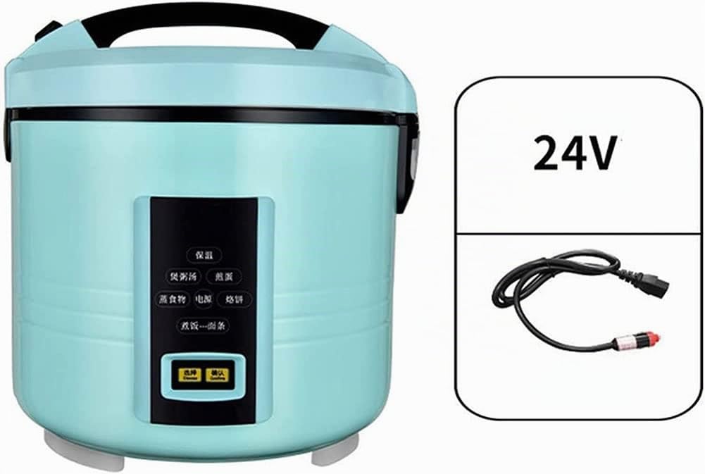 Olla Arrocera para Coche De 12 V/24 V, Mini Arrocera Portátil, Arrocera Eléctrica Pequeña De 2 L Y Vaporera Caravana, Camión, Viajes De Camping,24V