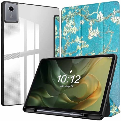Image of ProElite Cover for Motorola Pad 60 Neo 11 inch 2025, Smart Flip Case Cover for Motorola Pad 60 Neo 11 inch 2025 with Pen Holder, Flowers [Transparent Back]