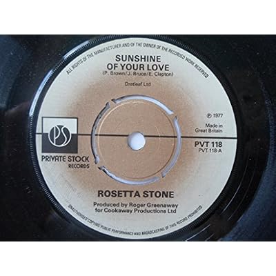 Rosetta Stone Sunshine Of Your Love 7" Private Stock PVT118 EX 1977