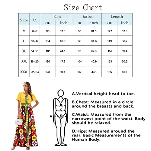 Cololura Women's Elegant Print Geometric Short Sleeve Summer Bodycon Maxi Dress Casual Fashion Dress Yellow #TOP5