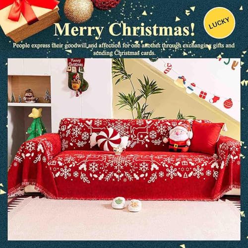 Serviette de canapé anti griffes chat chien en chenille rouge