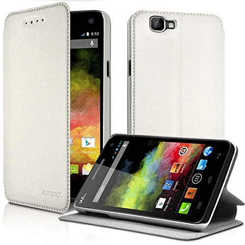 KARYLAX Seluxion - Housse Coque Etui à Rabat latéral Fonction Support Couleur Blanc pour Wiko...