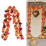 Quorlis Herbst Deko Girlande Ahornblätter – 175cm Künstliche...