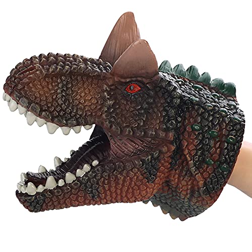 COGO MAN Carnotaurus Hand Puppet, Realistic Dinosaur Puppet Rubber | Dinosaur Head Puppet | Lifelike Hand Puppet Toys | Halloween Decorations Toys Gifts for Kids and Adults