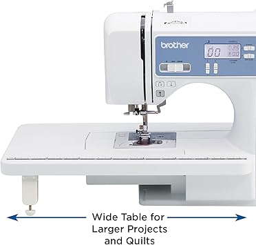 Brother XR9550 Sewing and Quilting Machine, Computerized, 165 Built-in Stitches, LCD Display, Wide Table, 8 Included Presser Feet, White