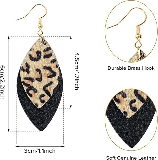 Leopard Earrings For Women Leopard Print Earrings Cheetah Print Earrings Animal Print Fashion Boho Fringed Statement Soft And Lightweight Leopard Handmade Tear Drop Dangle Jewelry - Image 2