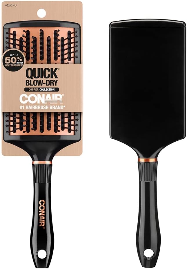 Conair Quick BlowDry Copper Collection, Curved Paddle Brush, Hair