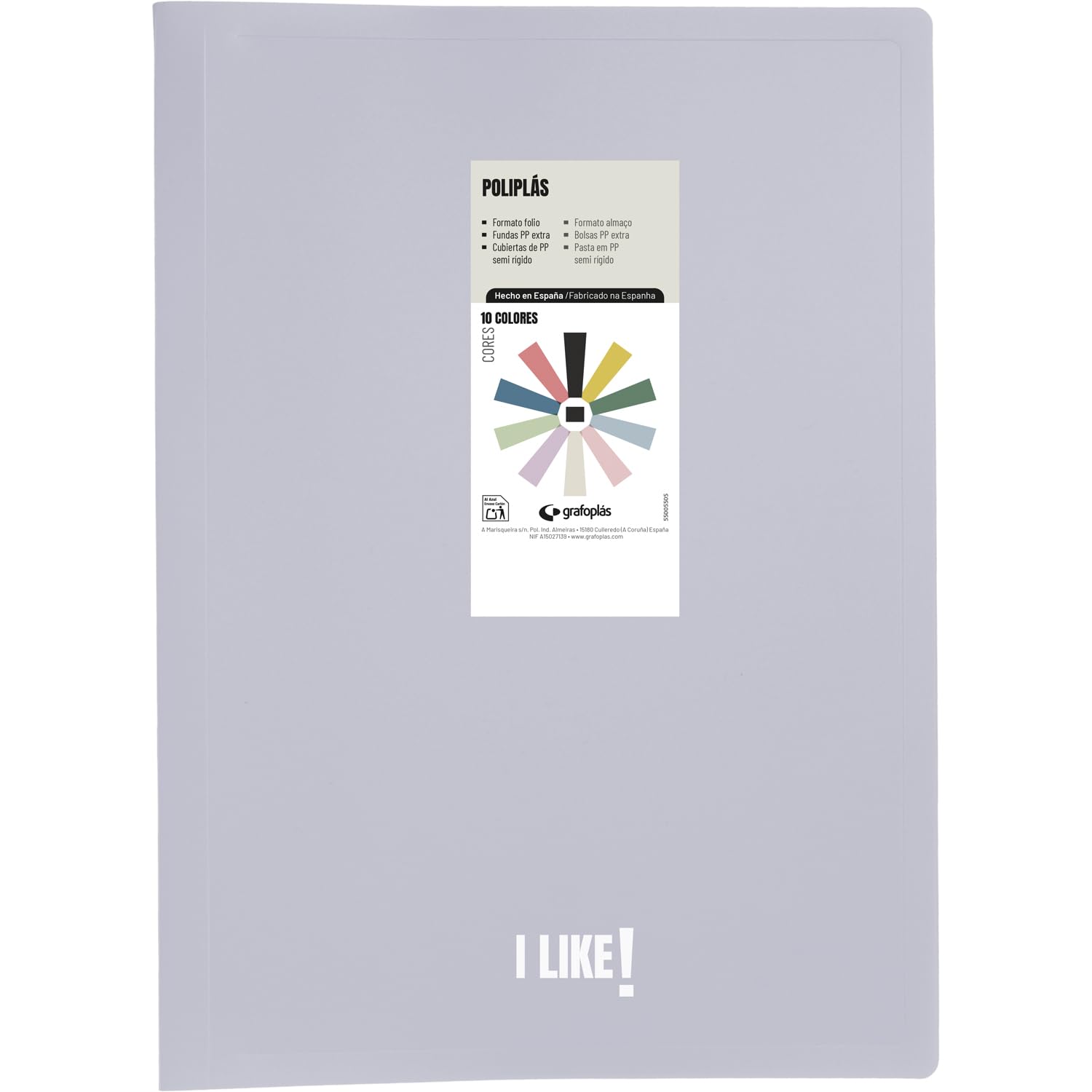 Grafoplas Plastic Folders 40 Clear Polypropylene Sleeves Folio Size Soft Lavender Flexible Lid Perfect School Office Supplies