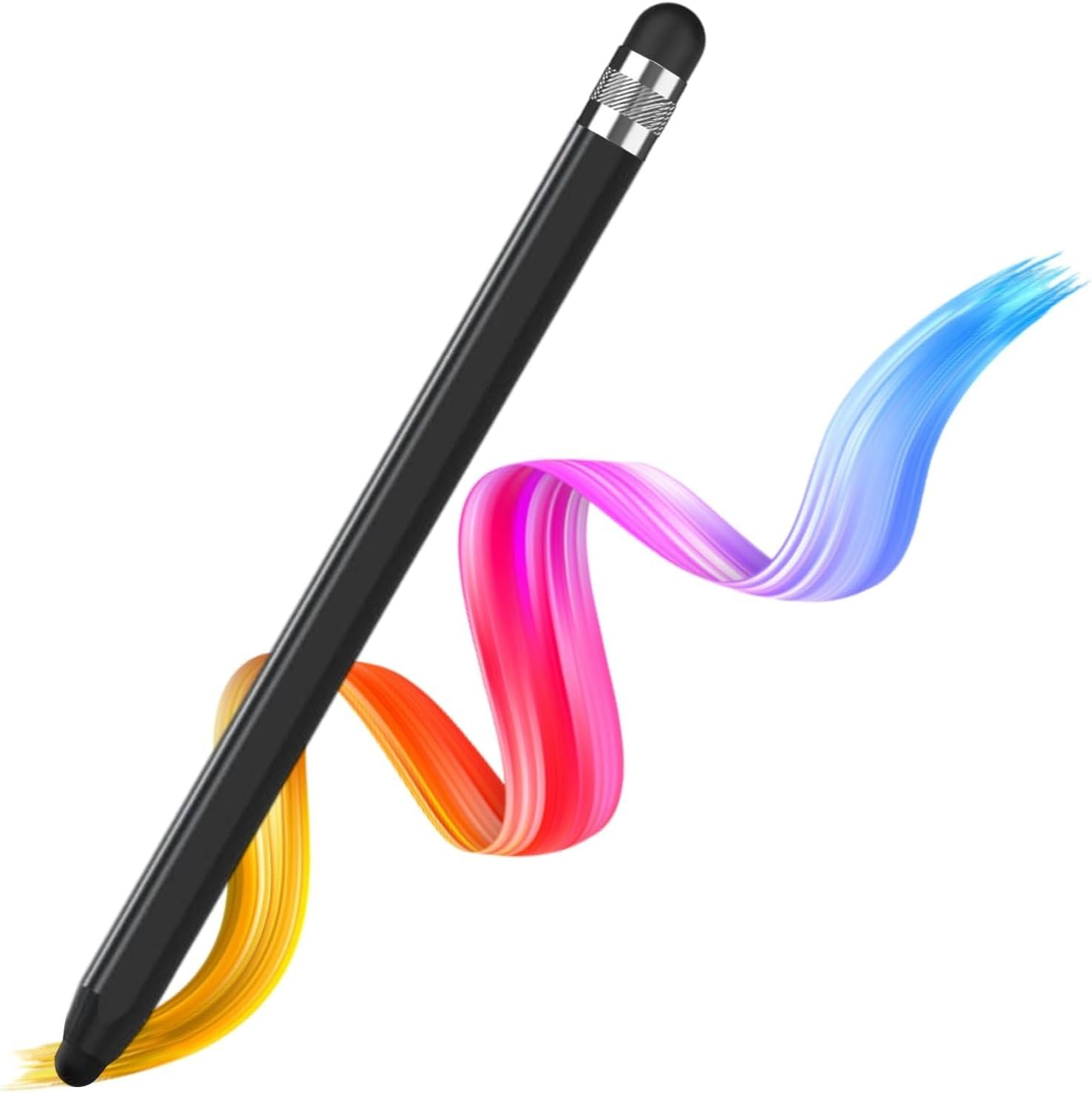 Elfora 2 in 1 Tablet Stylus Pen for All Touch Screens Devices | Fine Point Tip | High Sensitivity & Precision Capacitive Pen with Compatible for iOS, Android, and Windows – Black