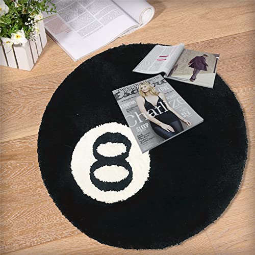Aisny Alfombras Blanco Y Negro Para 8 Bolas, 60cm Decoración Lavable Alfombra Antideslizante Flocada, Alfombra De Baño Antideslizante Alfombras Circulares Negras Para Salón Dormitorio Comedor Aisny Alfombras Blanco Y Negro Para 8 Bolas, 60cm Decoración Lavable Alfombra Antideslizante Flocada, Alfombra De Baño Antideslizante Alfombras Circulares Negras Para Salón Dormitorio Comedor