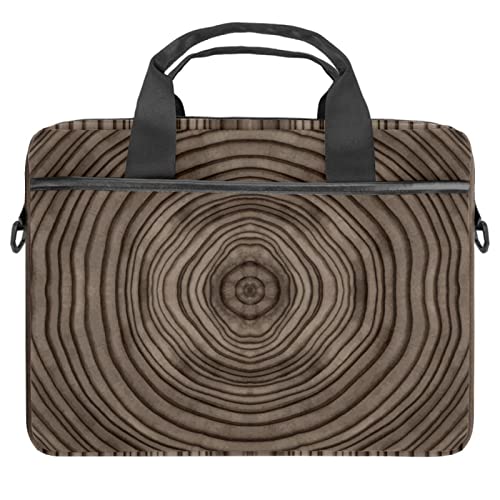 Housse bandouliere haut de gamme pour ordinateur portable Tree Ring design marron elegant