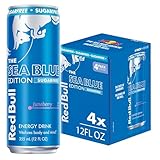 Red Bull Sea Blue Edition Sugar-Free Energy Drink, Juneberry, with 80mg Caffeine plus Taurine & B Vitamins, 12 Fl Oz, Pack of 4 Cans