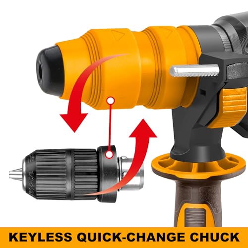 Image of INGCO 20V Cordless Brushless Hammer Drill, 26mm in Concrete, 2.5 J, 4IN1 Function, 5000 BPM, With 2Pcs 4.0Ah Battery And Charger, Packed by Carrying Case
