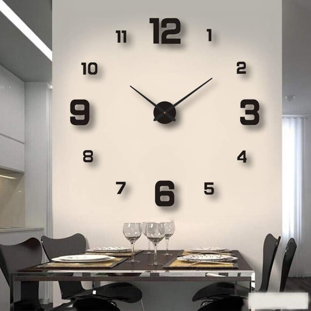 Zegar ścienny Kij na zegarze ściennym Nowoczesny design Duży zegar ścienny 3D DIY Zegary kwarcowe Modne zegarki Akrylowe naklejki na lusterka Salon Wystrój domu Horloge (Kolor: czerwony 3, rozmiar: 47