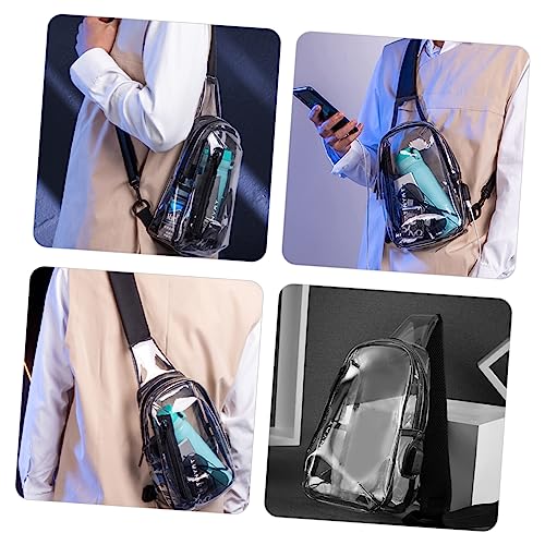 TEHAUX Cinto Transparente Estádio De Carregamento USB Bolsa De Peito Transparente Retrátil Bolsa De