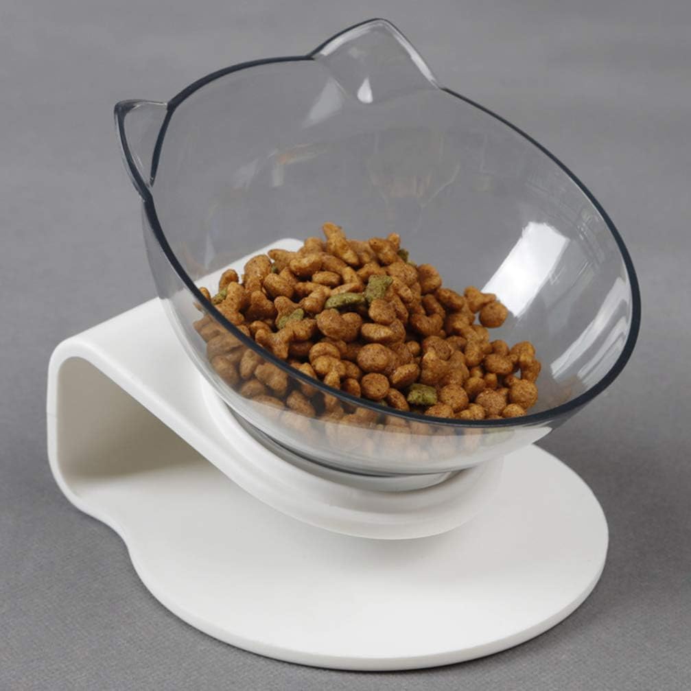 Balacoo Cat Feeder Bowl 15° Tilted Cat Bowl Whisker-Friendly Stainless Steel Easy to
