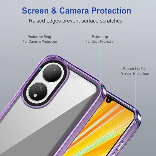 Image of Zapcase Back Case Cover for VIVO Y100A 5G | Compatible for VIVO Y100A 5G Back Cover | Case Cover with Camera Protection | (TPU + PC | Translucent Purple)