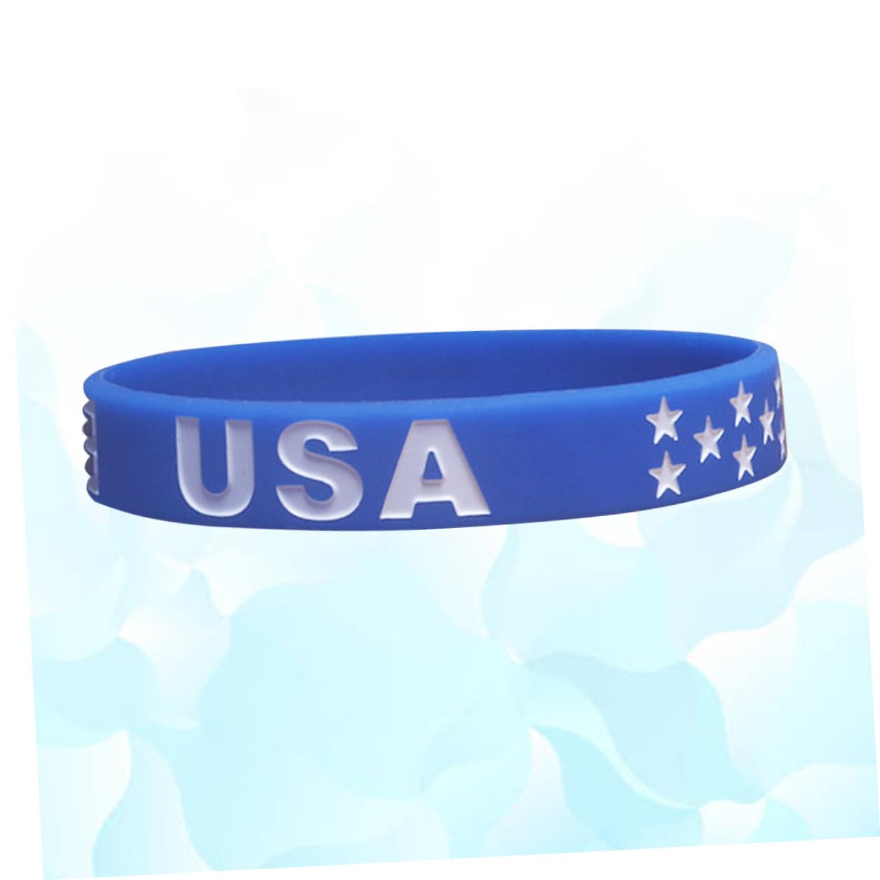 Pulsera de Silicona Bandera Estadounidense Azul, Patriótica Deportiva para Souvenirs