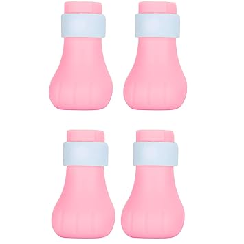 Cat Foot Covers, Anti?Off Soft Cat Boot 4pcs for Cat Houses for Pet Shops for Pet Hospitals for Family Bathrooms(Fairy Powder 4 Packs)