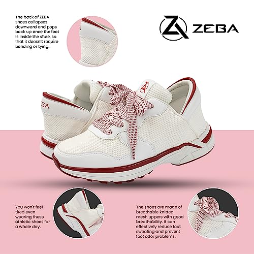 Image of ZEBA Women's Hands Free Slip-On Walking Shoes White