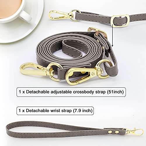 Lacass Compatible With Google Pixel 7 Pro 5G (2022) Case Crossbody Dual Zipper Detachable Magnetic Leather Wallet Phone Case Cover (Floral Gray) #TOP4