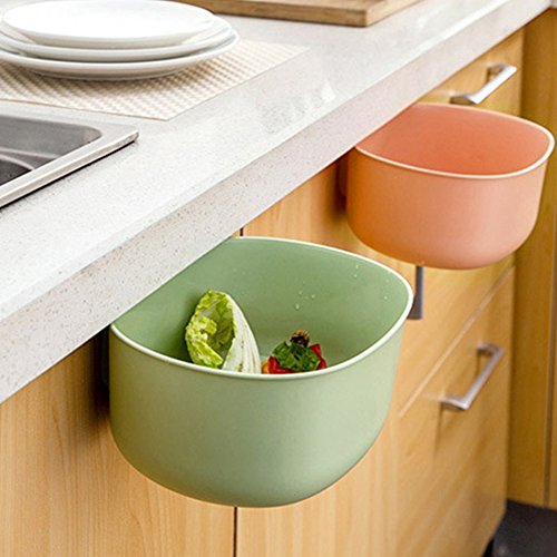 Kitchen Cabinet Hanging Garbage Waste Bin Trash Storage Container Trash Can Basket Holder Rubbish Organizer (Blue) #TOP4