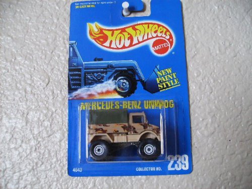 Hot Wheels Mercedes Benz Unimog All Blue Card #239 Olive Cover and White Construction Tires