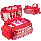 Jaffzora Carrying Case Compatible with Toniebox 2 & 1 Starter Set,Cute Storage Bag Fits for Tonies Figures Characters,Tonies Headphones & Accessories, Red(Bag Only)