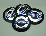 BENZEE 4pcs D111 56.5mm Car Emblem Badge Sticker Wheel Hub Caps Centre Cover Black VOLVO V40 V60 S60 S80 XC60 XC90