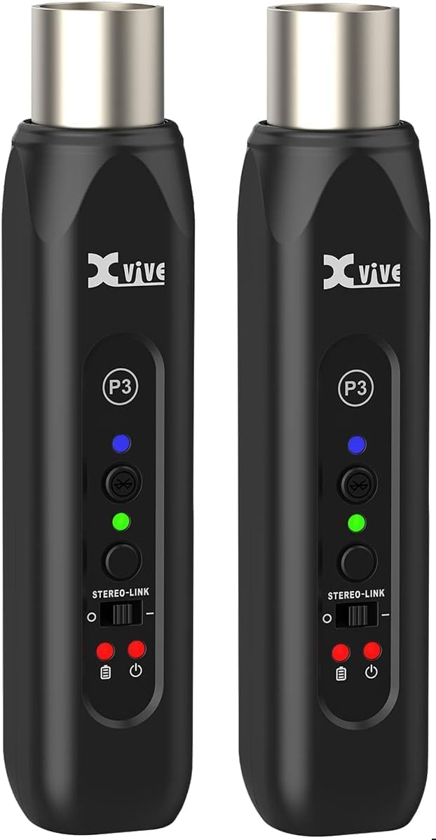 Xvive P3D Bluetooth XLR Receiver Pair for Audio Mixer, Active PA, DJ Systems