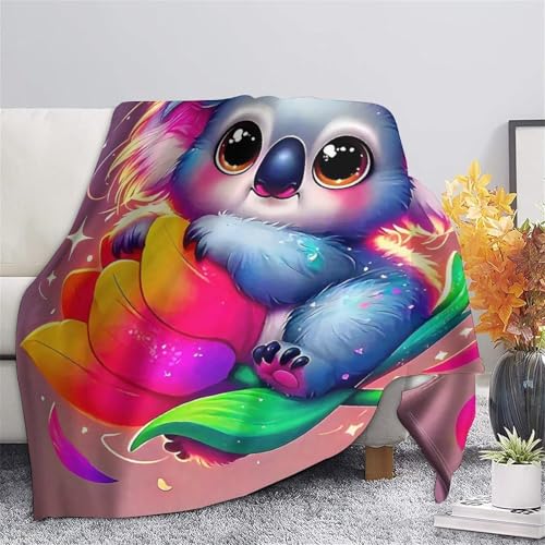 Couverture Koala 3D en microfibre chaude et douce pour lit et canapé 200x230cm