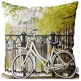 VOID Amsterdam Fahrrad Kissenbezug Kissenhülle Sofakissen Kissen Deko Outdoor-Kissen Dekokissen, Kissen Größe:40 x 40 cm