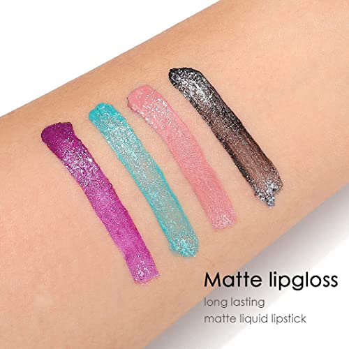 Kilshye Glitter Liquid Lipstick Matte Lipsticks Shimmer Lip Gloss High Pigment Lipglze Party Lips Makeup For Women And Girls Pack Of 1 (Black) #TOP2