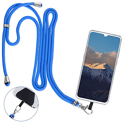 4 Pieces Universal Cell Phone Lanyard Crossbody Adjustable Nylon Phone Lanyard For Around Neck For Most Phones (Blue Color Series) #TOP4