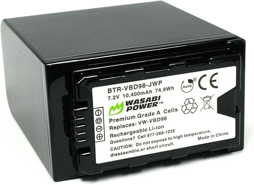 Miniatura 1 de Wasabi Power Batería de 10400 mAh para Panasonic VW-VBD98, VW-VBD78, AG-VBR89G y Panasonic AG-3DA1, AG-AC8, AG-DVX200, AG-HPX250, AG-HPX255,