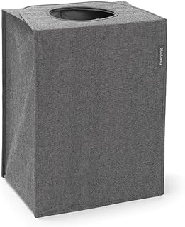 Brabantia - 120381 - Sac à linge transportable rectangulaire 55L, Noir poivré