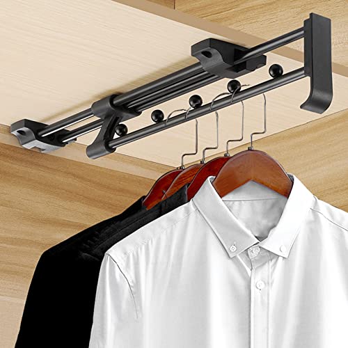 Tringle de voiturier rétractable pour placard et dressing, support de rangement multi-vêtements