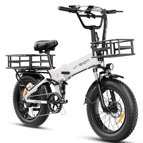 Image of Jasion X Hunter /PRO Electric Bike for Adults,1800W /1400W Peak 20''Fat Tire Foldable Ebike,Folding E Bike Up to 80 /70 Miles Range,720 /624WH Removable Battery,30 MPH E Bike,Certified by UL2849