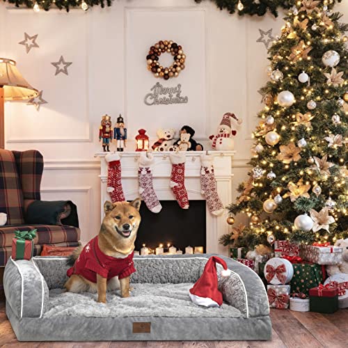 Yiruka Dog Beds For Large Dogs, Washable Dog Bed Sofa With Removable Cover, Waterproof Dog Bed Couch With Nonslip Bottom, High Bolster Dog Bed, Orthopedic Large Dog Bed Up To 65 Lbs #TOP7