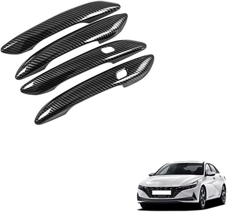 Carbon Fiber Pattern ABS Car Exterior Door Handle Cover Car Door Handle Cover Protector Compatible with Hyundai Elantra CN7 Elantra N Line 2021-2023 Accessories