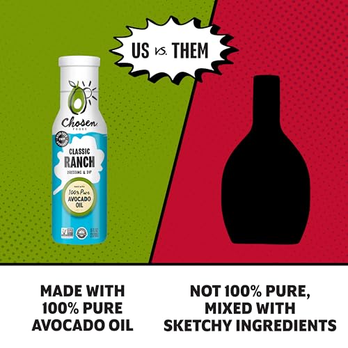 image for Chosen Foods Avocado Oil-Based Ranch Salad Dressing and Marinade, Keto