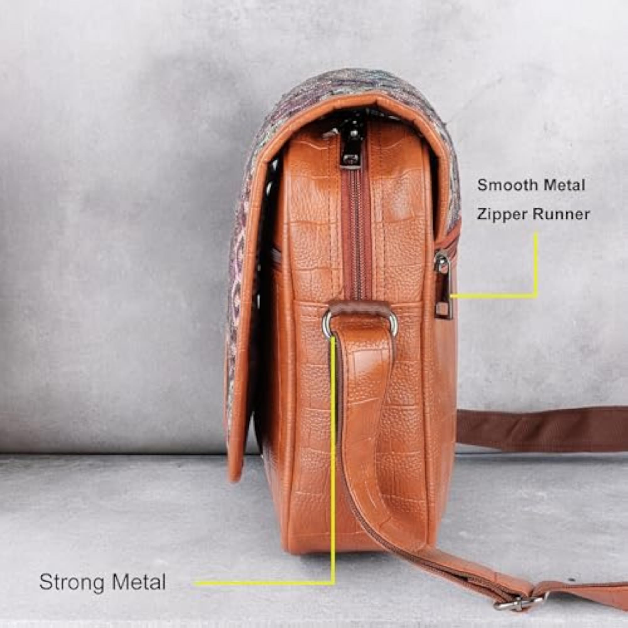 Printed Casual Crossbody PU Leather Sling Bag for Men & Women