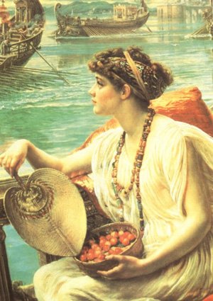 Peinture à l'huile de maître Edward Poynter, tableau haut de gamme Roman Boat Race 50x60 cm