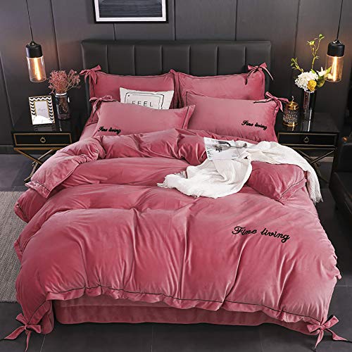 Housse de couette avec drap-housse en flanelle isolante pour lit king size