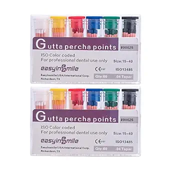 SNAWOP Gutta Percha Paper Points 2 Packs .02/.04/.06 Taper for Dental Endodontic Root Canal Treatment (#15-40.04 Taper)